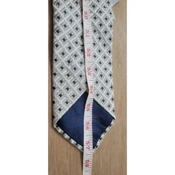 Ermenegildo Zegna 3.75x58 Mens Tie Silk Made In Italy Classic Geometric